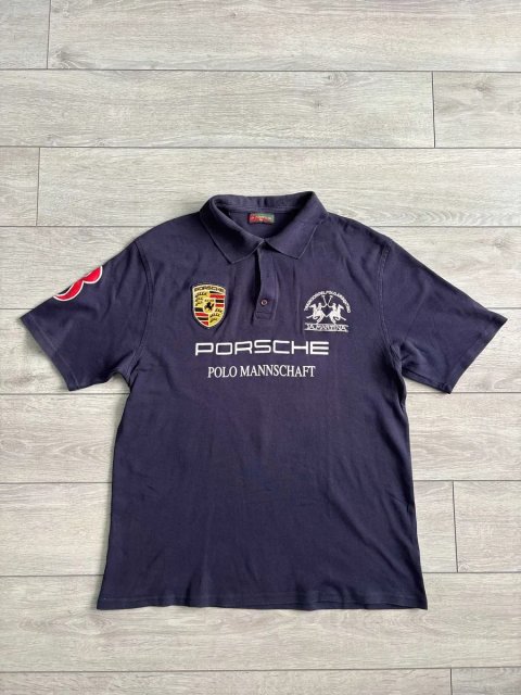 Чоловіча Футболка Поло Ла Мартіна Порше La Martina x Porsche Mannschaft Vintage Size 3XL XXXL 3ХЛ ХХХЛ Розмір Майка Теніска Джерсі Вінтаж Оригінал