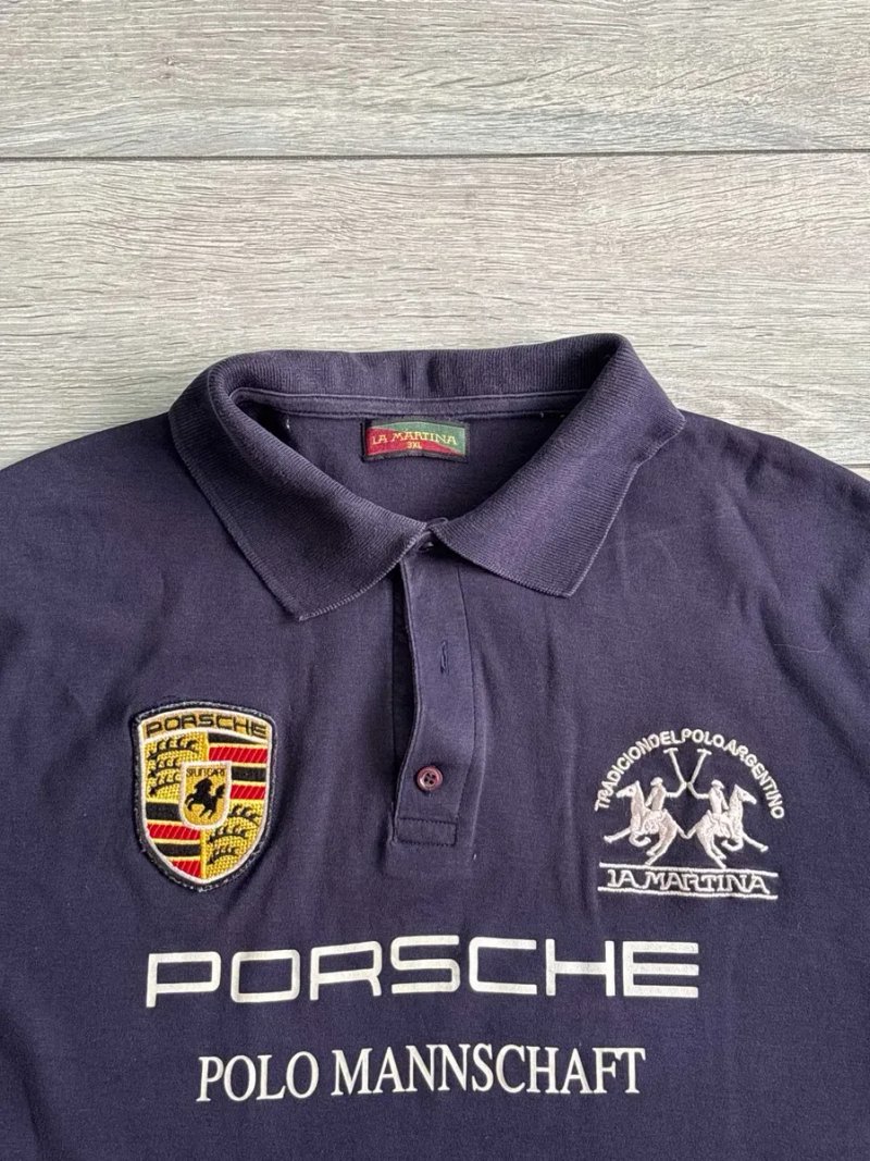 Чоловіча Футболка Поло Ла Мартіна Порше La Martina x Porsche Mannschaft Vintage Size 3XL XXXL 3ХЛ ХХХЛ Розмір Майка Теніска Джерсі Вінтаж Оригінал — фото 3