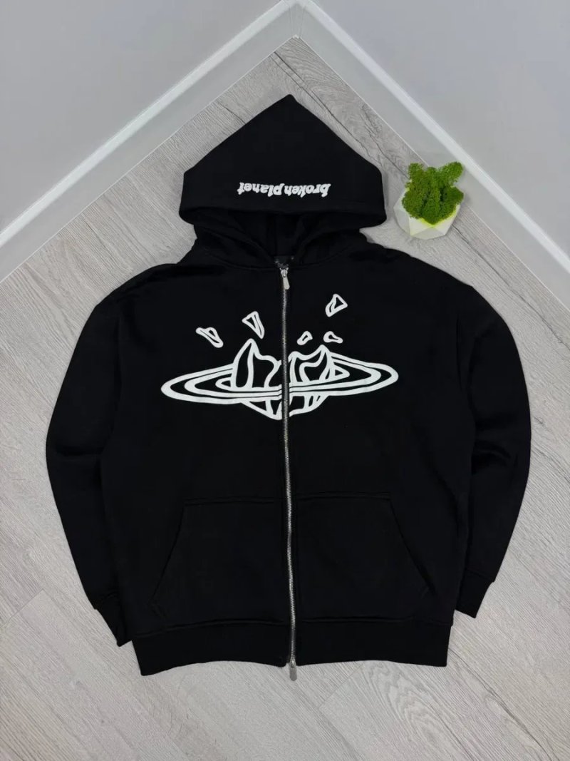 Чоловіча кофта Broken Planet на блискавці з капюшоном | Zip Hoodie | Зіпка Брокен чоловіча — фото 2