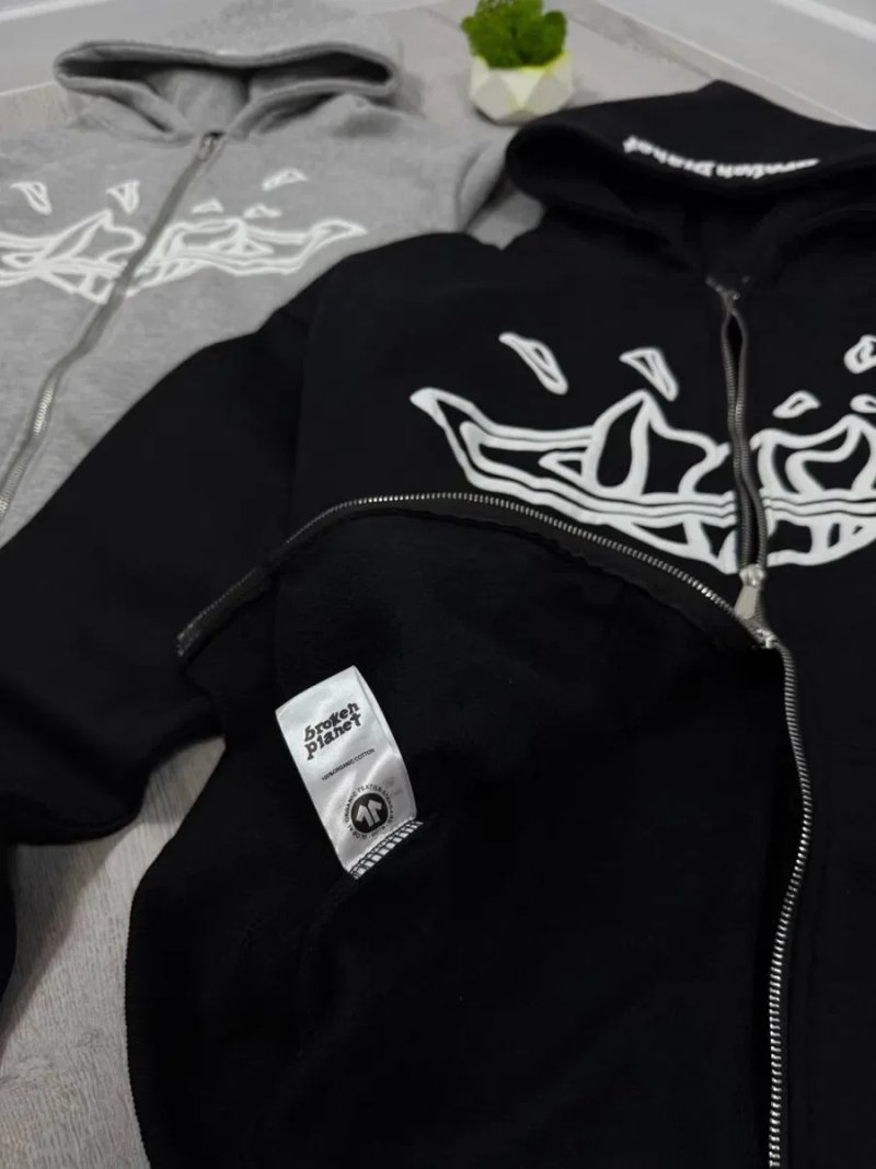 Чоловіча кофта Broken Planet на блискавці з капюшоном | Zip Hoodie | Зіпка Брокен чоловіча — фото 7