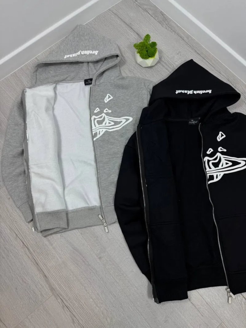Чоловіча кофта Broken Planet на блискавці з капюшоном | Zip Hoodie | Зіпка Брокен чоловіча — фото 8