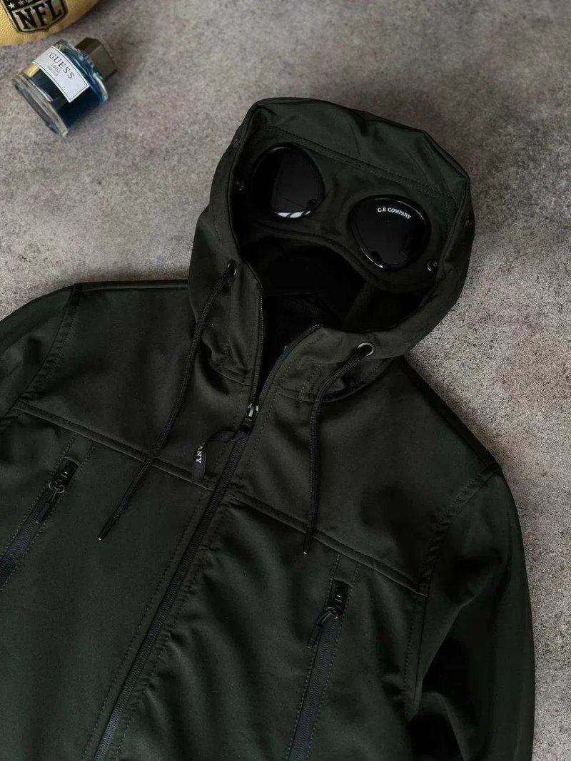 Чоловіча куртка CP Company CP4 преміум якості, стильна демісезонна куртка Soft Shell з мікрофлісовою підкладкою, водовідштовхувальний матеріал — фото 3