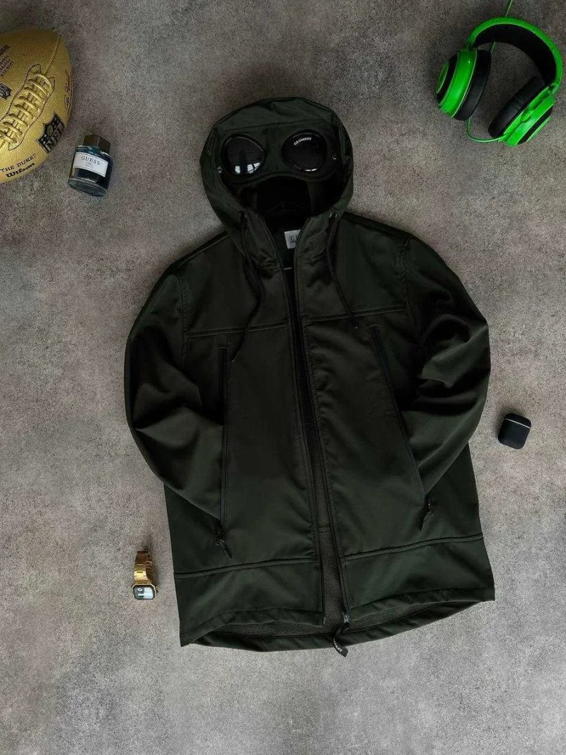 Чоловіча куртка CP Company CP4 преміум якості, стильна демісезонна куртка Soft Shell з мікрофлісовою підкладкою, водовідштовхувальний матеріал — фото 6