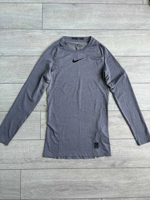 Чоловіча Спортивна Компресійна Кофта Найк Про Nike Pro Therma Compression Size S С Розмір Лонгслів Світшот Рашгард Джерсі Светр Сірий Колір Оригінал