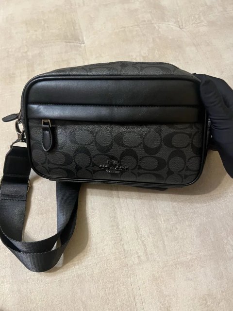 Чоловіча сумка Coach чорна через плече | стильна месенджер | нова