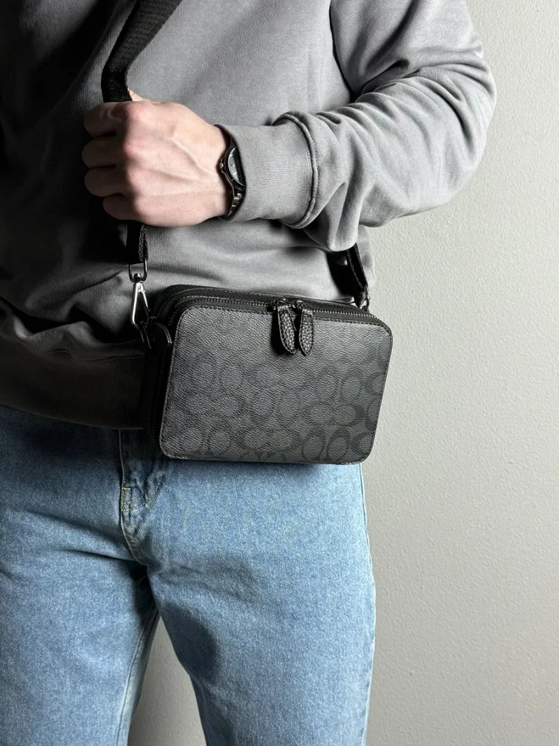 Чоловіча сумка Coach мужская сумка барсетка мессенджер бананка клатч через плечо — фото 7