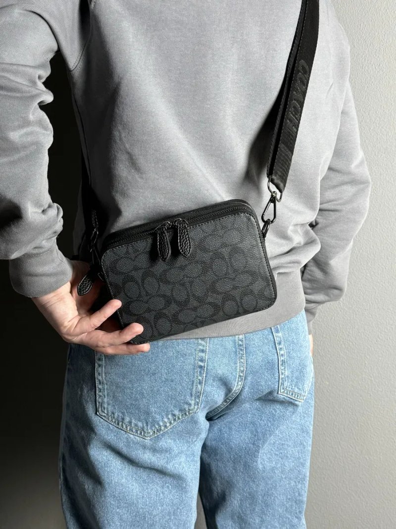 Чоловіча сумка Coach мужская сумка барсетка мессенджер бананка клатч через плечо — фото 8