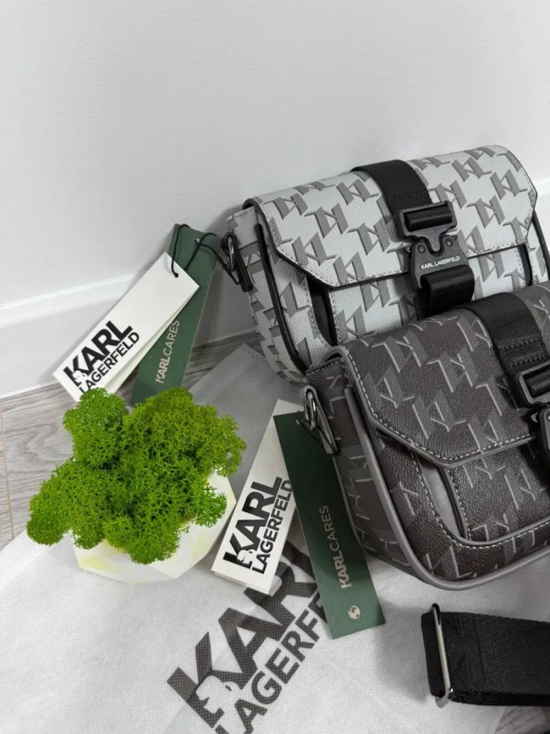Чоловіча сумка Karl Lagerfeld через плече | Крос-боді | Нова | Чорна/Біла | Сумка Карл Лагерфелд чоловіча — фото 5
