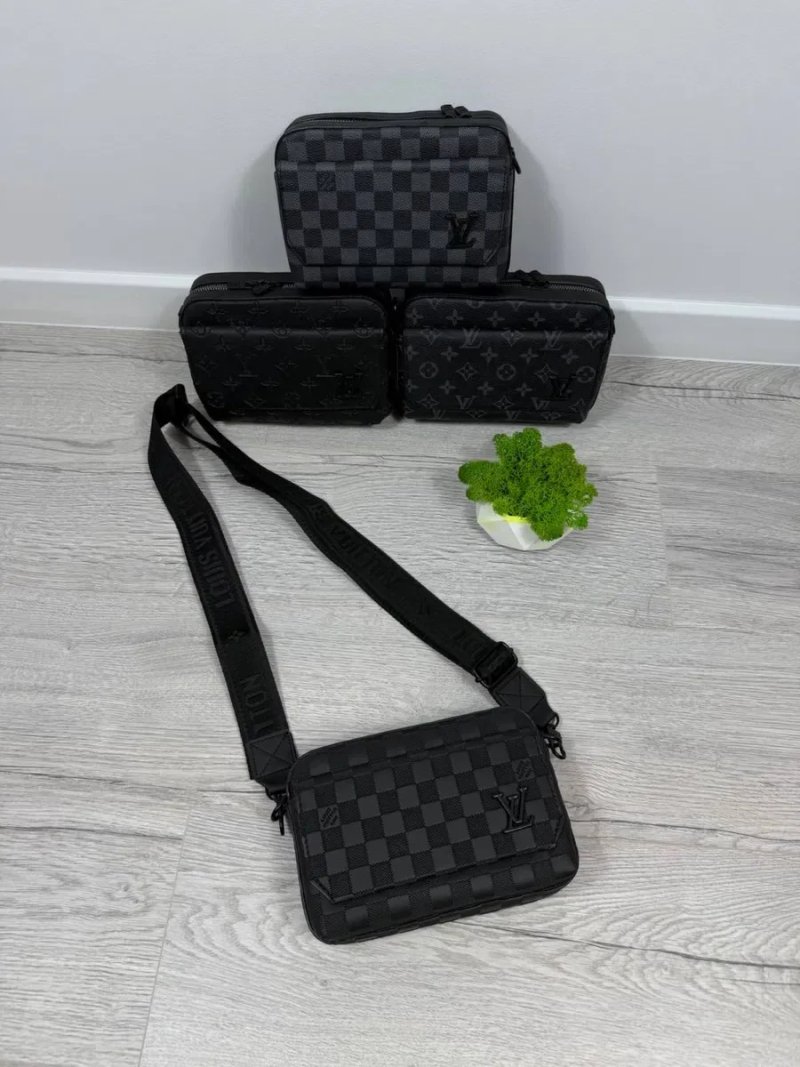 Чоловіча сумка Louis Vuitton через плече | Екошкіра | Барсетка Луї Віттон | Сумка через плече Луи Виттон — фото 8