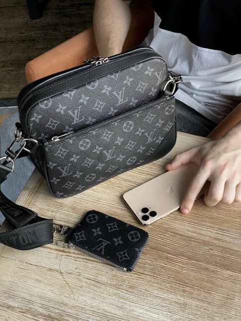 Чоловіча сумка Louis Vuitton мужская сумка барсетка мессенджер клатч трио 3в1 через плечо