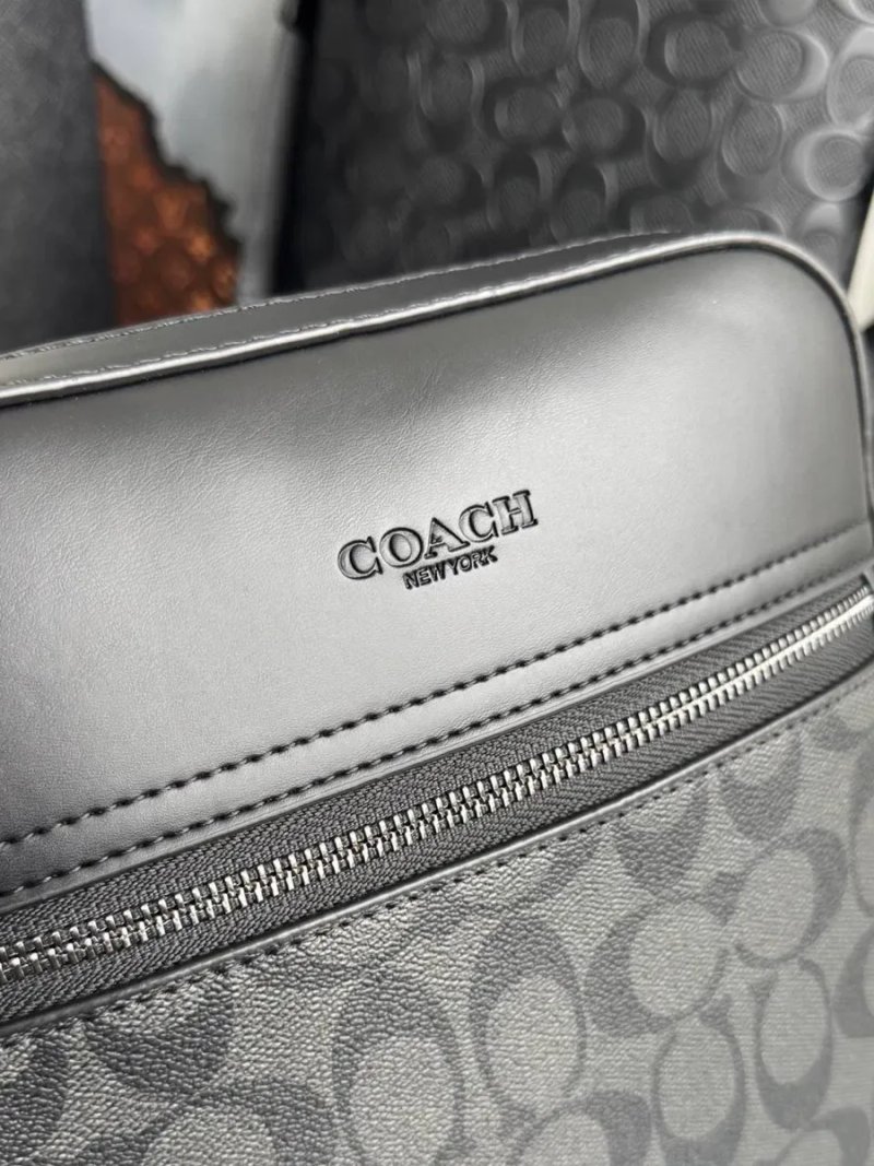Чоловіча сумка мессенджер барсетка Coach Houston flight bag мужская коуч черная натуральная кожа кожаная чорна шкіряна купиьи сумку — фото 2