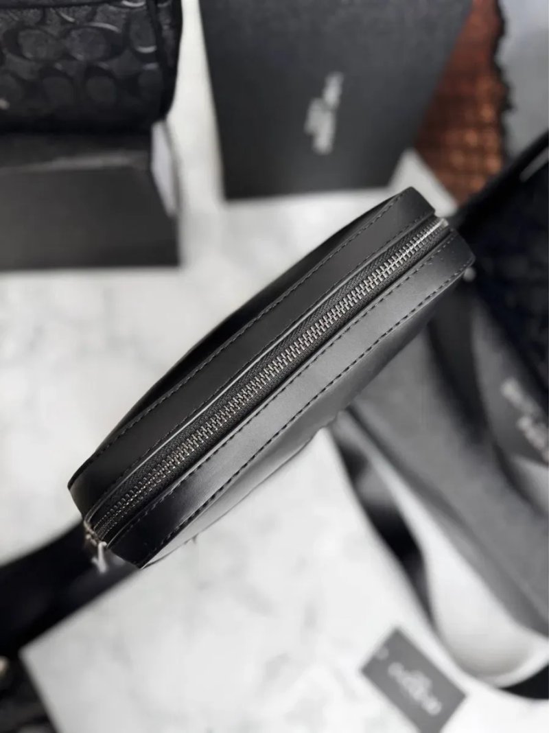 Чоловіча сумка мессенджер барсетка Coach Houston flight bag мужская коуч черная натуральная кожа кожаная чорна шкіряна купиьи сумку — фото 6
