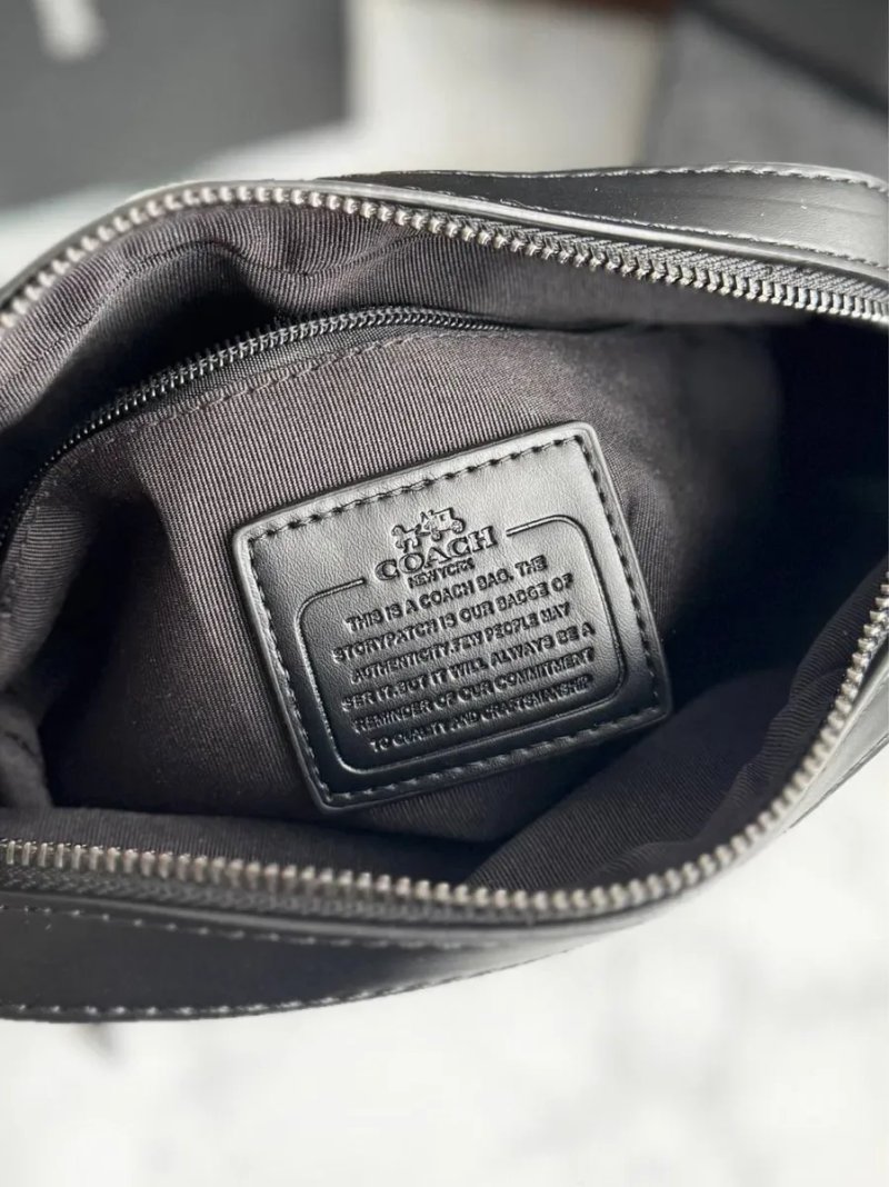 Чоловіча сумка мессенджер барсетка Coach Houston flight bag мужская коуч черная натуральная кожа кожаная чорна шкіряна купиьи сумку — фото 7