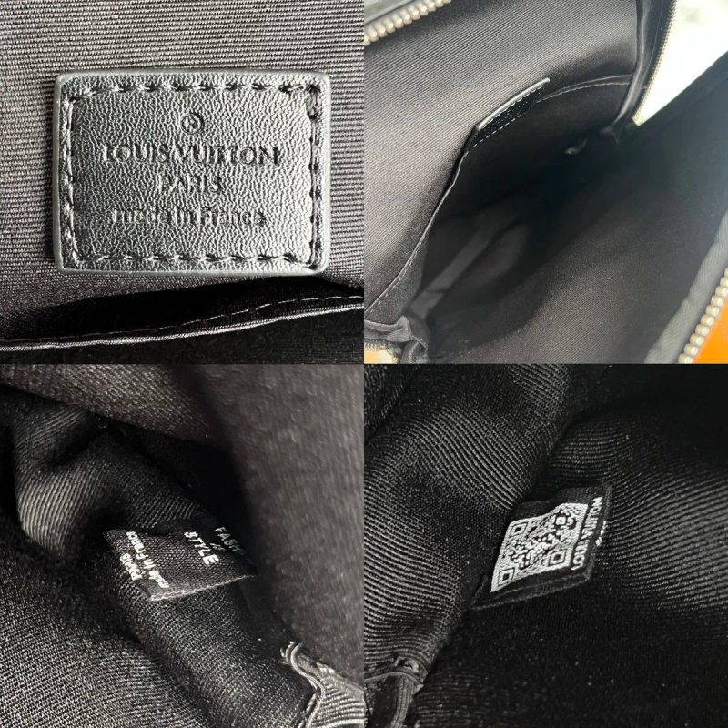 Чоловіча сумка слінг чорна сіра шкіряна Louis Vuitton Slingbag Avenue — фото 8