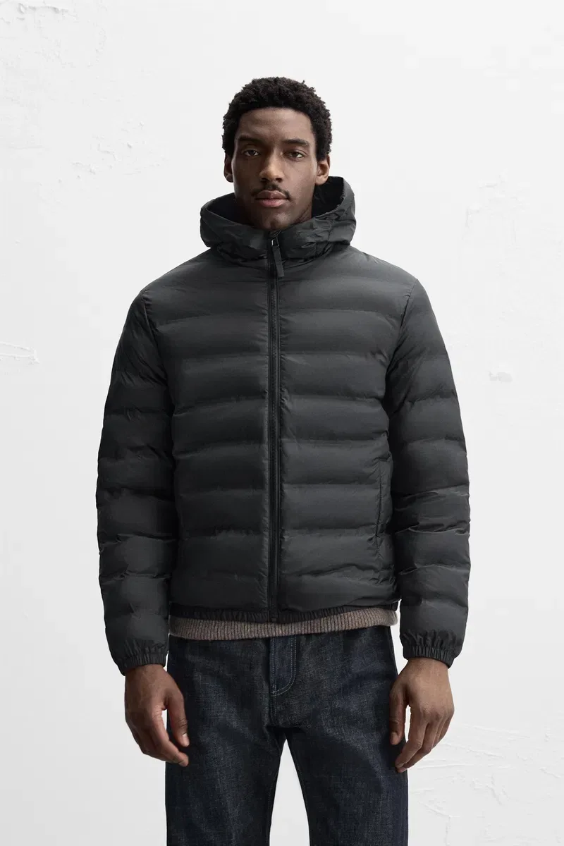 Чоловіча Ветровка ZARA Куртка на Осінь Оригінал Новая Мужская Черная Padded Jacket — фото 3