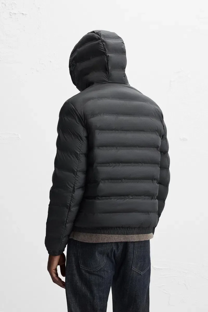 Чоловіча Ветровка ZARA Куртка на Осінь Оригінал Новая Мужская Черная Padded Jacket — фото 5