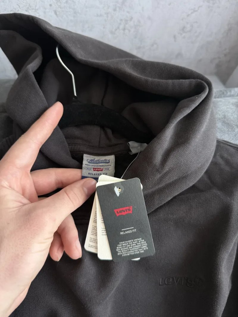 Чоловіче худі Levi's оригінал чорна кофта на флісі розмір M Левіс — фото 7
