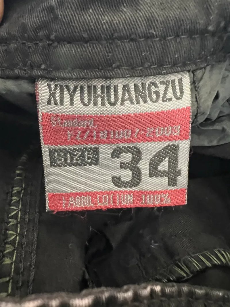 Чоловічі карго штани XIYUHUANGZU з 3D ефектом виварювання Y2K / 34р. — фото 4