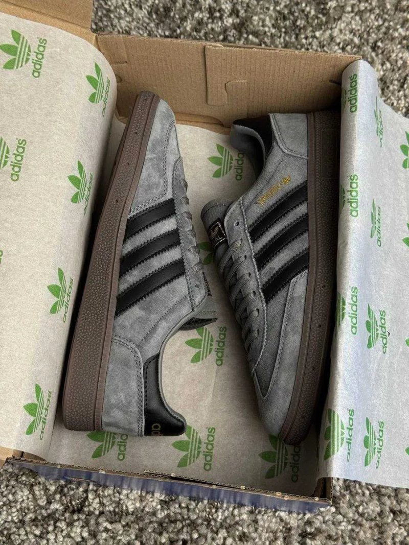 Чоловічі кросівки Adidas Handball Spezial Grey Black (41-45) — Адідас Хендбол Спешл, замша, сірі, демісезонні — фото 2