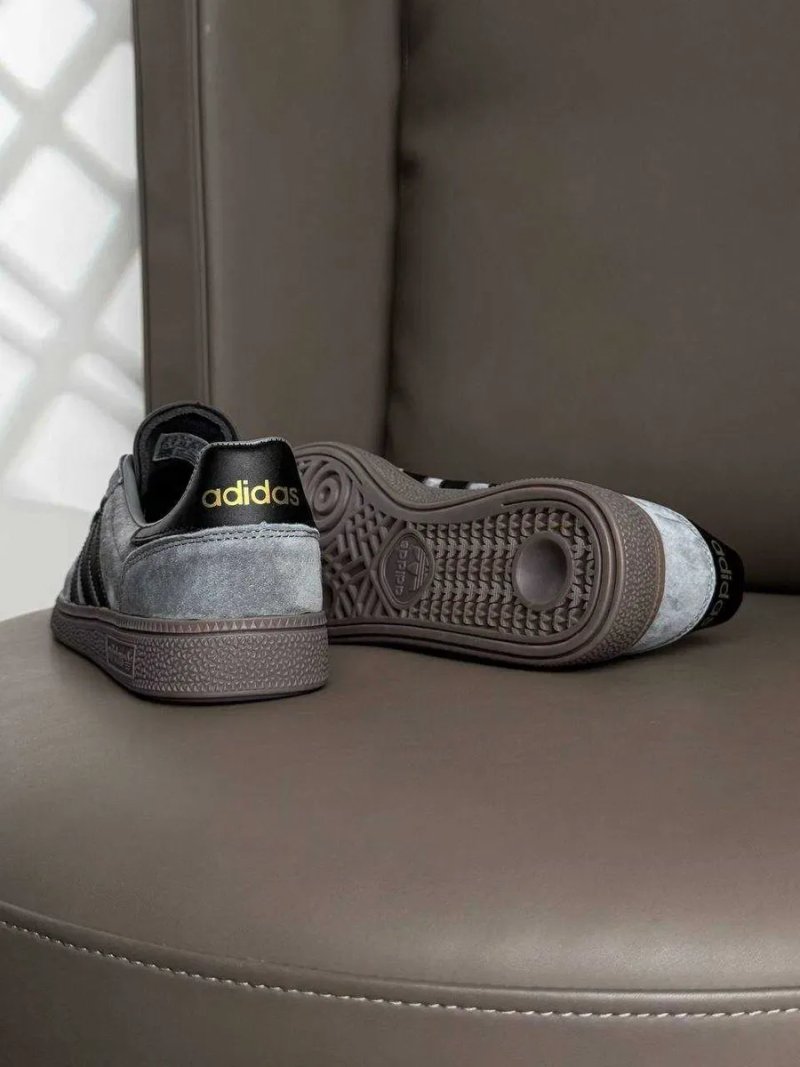 Чоловічі кросівки Adidas Handball Spezial Grey Black (41-45) — Адідас Хендбол Спешл, замша, сірі, демісезонні — фото 4