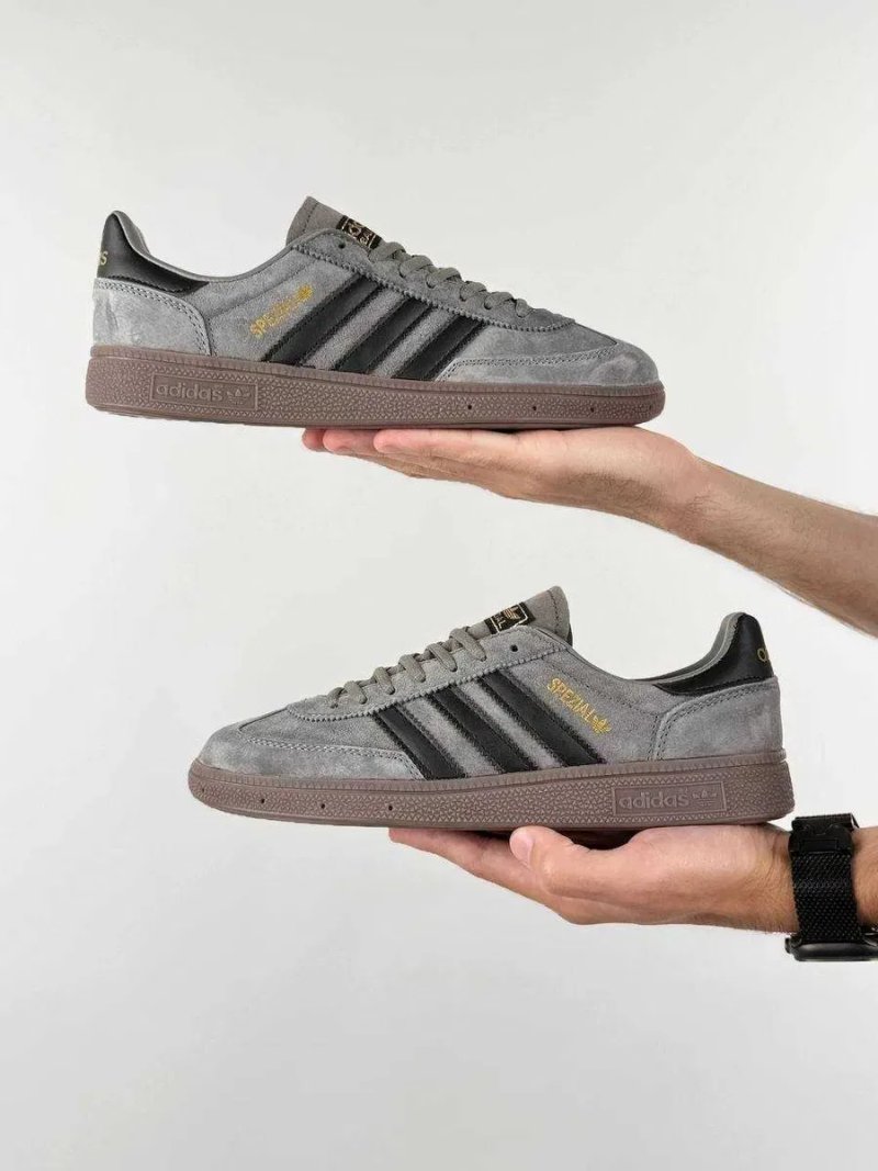 Чоловічі кросівки Adidas Handball Spezial Grey Black (41-45) — Адідас Хендбол Спешл, замша, сірі, демісезонні — фото 8