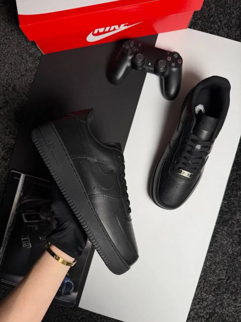 Чоловічі кросівки найк аір форс Nike Air Force 1 '07 M Black  [41-45] — фото 3