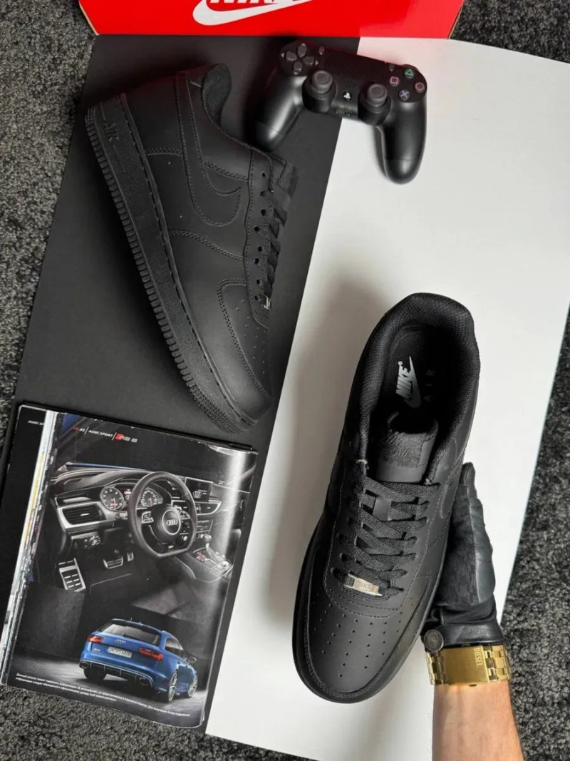 Чоловічі кросівки найк аір форс великі розміри Nike Air Force 1 Big Size All Black [47-49] — фото 2