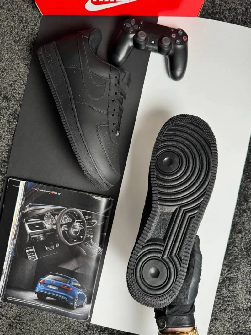 Чоловічі кросівки найк аір форс великі розміри Nike Air Force 1 Big Size All Black [47-49] — фото 6