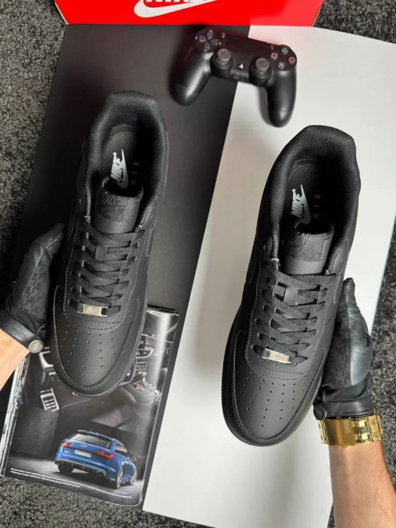 Чоловічі кросівки найк аір форс великі розміри Nike Air Force 1 Big Size All Black [47-49] — фото 7