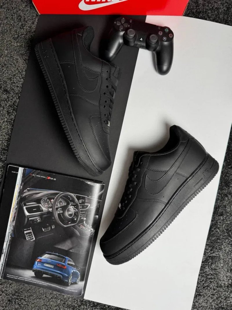 Чоловічі кросівки найк аір форс великі розміри Nike Air Force 1 Big Size All Black [47-49] — фото 8