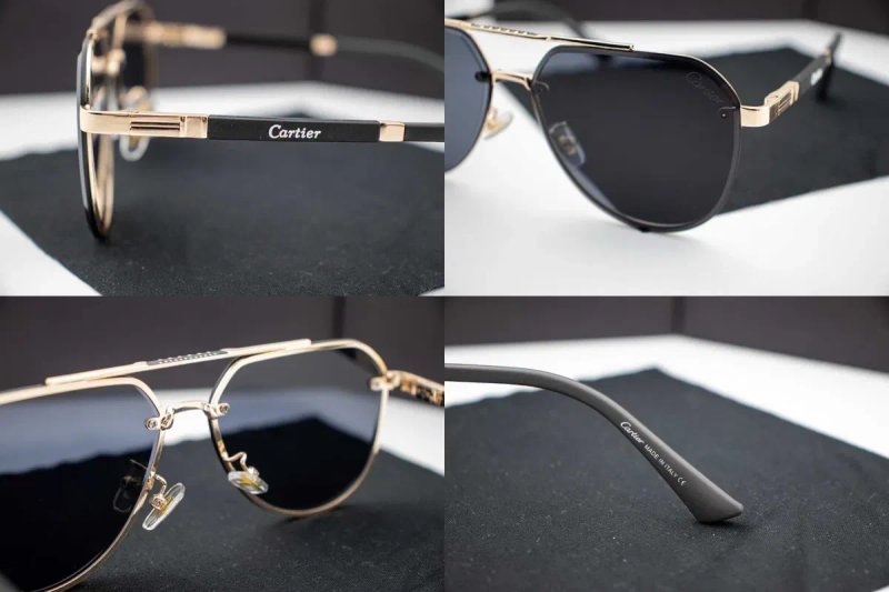 Чоловічі сонцезахисні окуляри Cartier NEW 2026 | UV400 | авіатор краплі | футляр в комплекті | металева оправа — фото 6