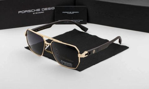 Чоловічі сонцезахисні окуляри Porsche Design new 2026 | поляризація UV400 | квадратна лінза | футляр в комплекті | металева оправа
