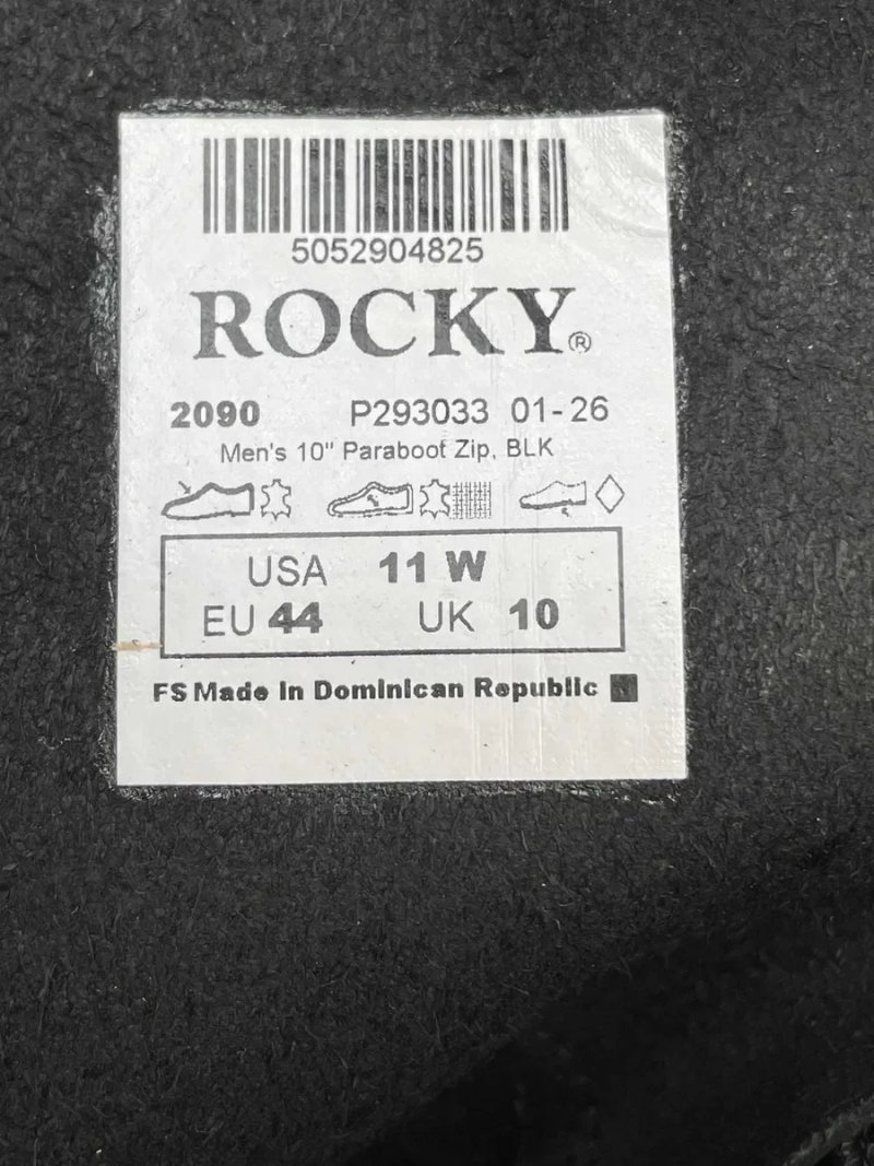 Чоловічі військові чоботи Rocky Jump розмір 44, чорні, шкіряні, водонепроникні, нековзні, 10 дюймів — фото 4