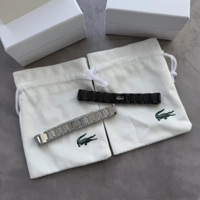 Чоловічий браслет Lacoste | подарунковий набір lacoste | срібний браслет лакост | чорний браслет лакосте | lacoste браслет з набором — фото 3