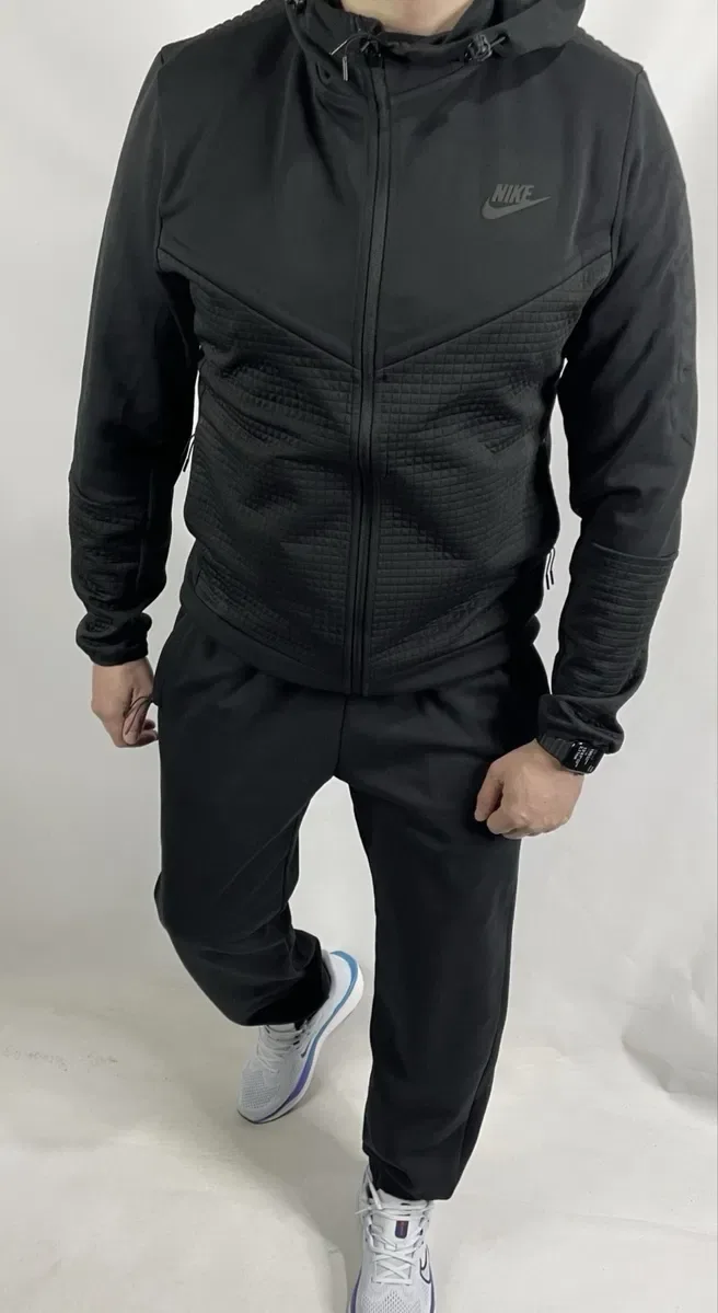 Чоловічий демісезонний костюм Nike | Котон | Чорний | Фабричний Китай — фото 2