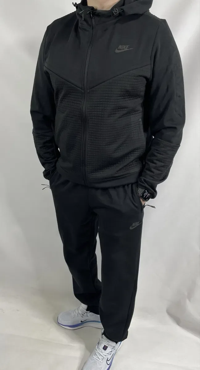 Чоловічий демісезонний костюм Nike | Котон | Чорний | Фабричний Китай — фото 3