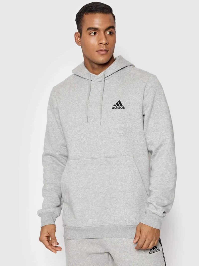 Чоловічий костюм худі+штани Adidas Essentials Feelcozy Hoodie & Pant H12213 HL2230 сірий оригінал СУПЕР-ЦІНА — фото 3