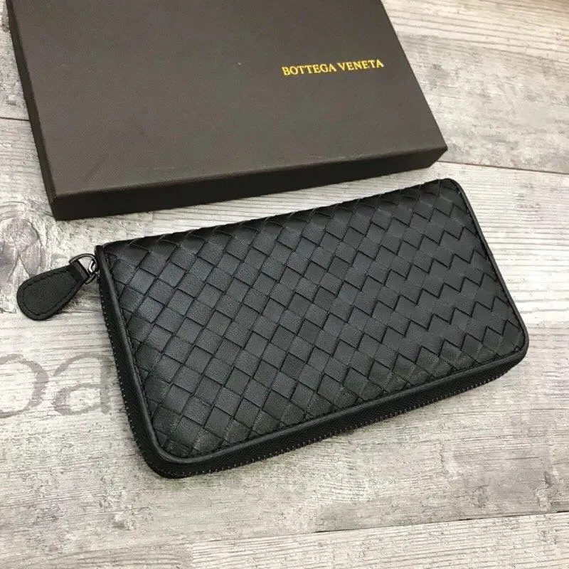 Чоловічий шкіряний клатч Bottega Veneta на блискавці  кошелек портмоне — фото 2