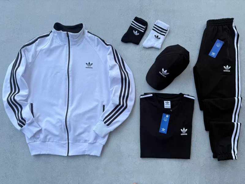 Чоловічий спортивний костюм адідас комплект [4в1] Adidas [XS,S,M,L,XL,XXL,XXXL] + шкарпетки в подарунок! — фото 2