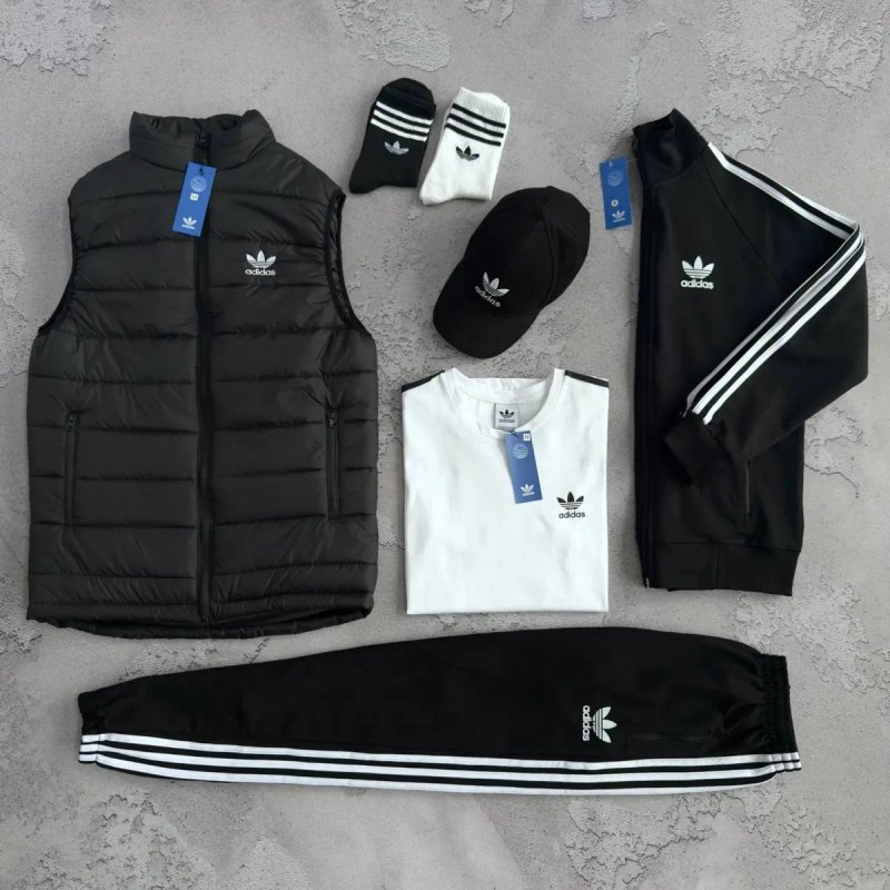 Чоловічий спортивний костюм адідас комплект Adidas [5в1] [XS,S,M,L,XL,XXL,XXXL] + шкарпетки в подарунок! — фото 2