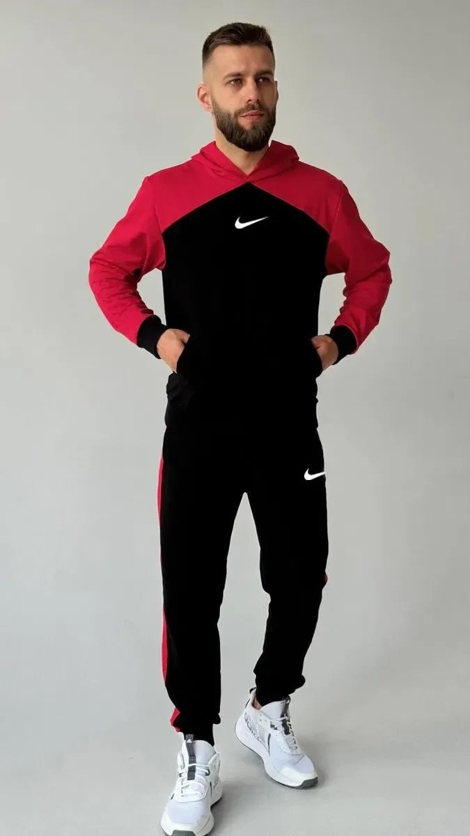 Чоловічий спортивний костюм Nike зі  вставками різні кольори 46-54 р. — фото 6