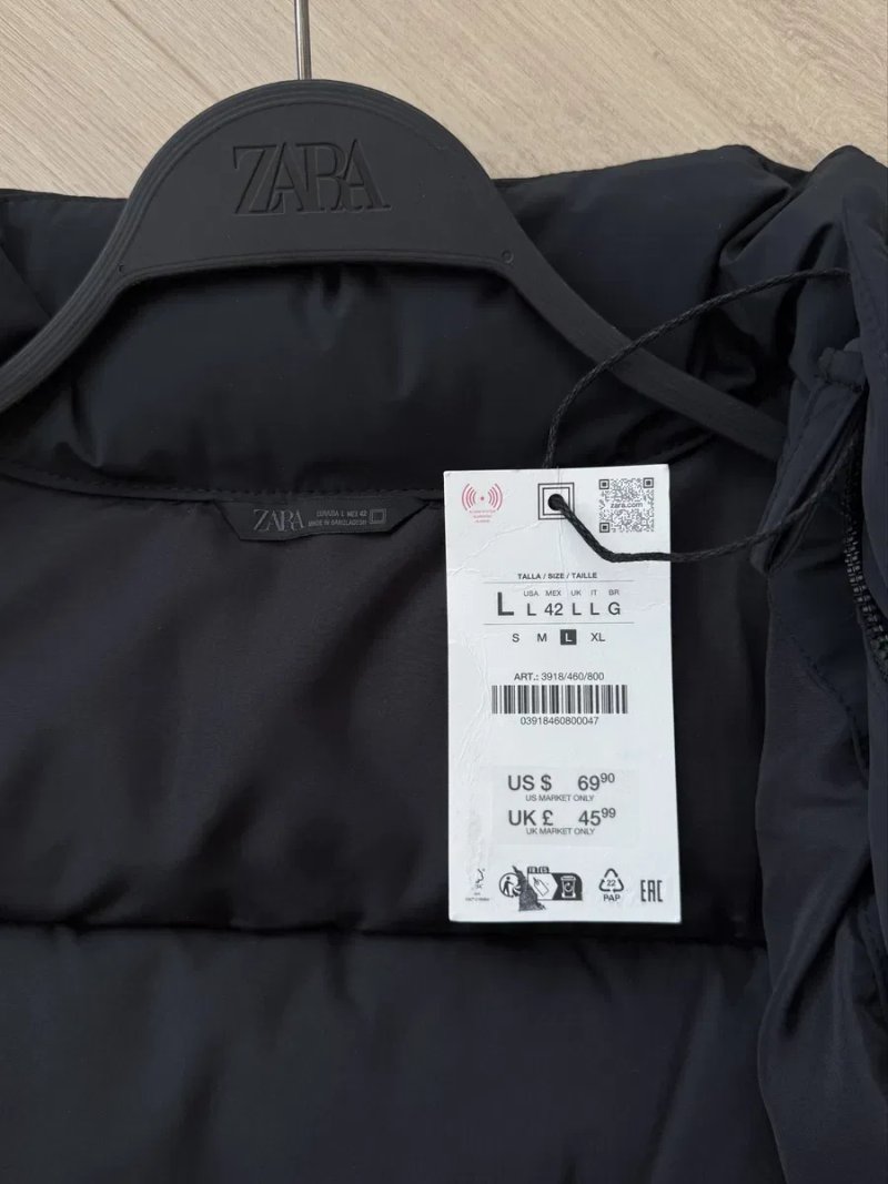 Чоловічий Жилет ZARA Оригінал Куртка Ветровка Жилетка Мужская Ветровка Черная Чорна — фото 8