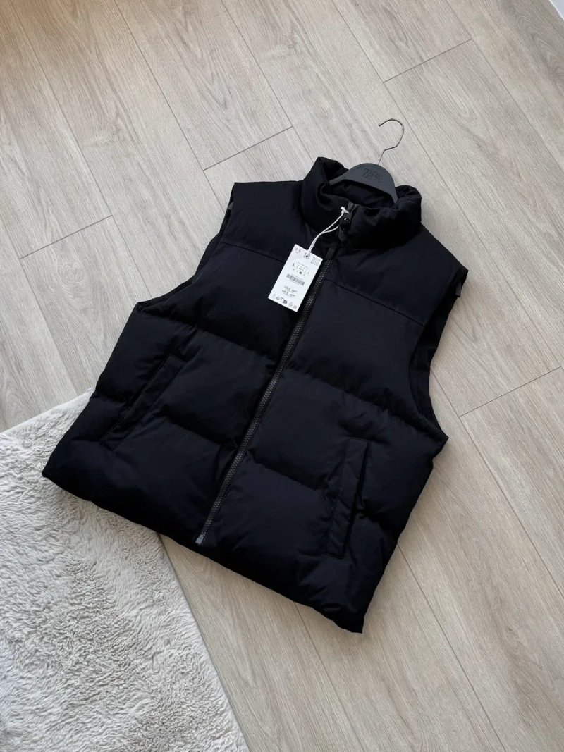 Чоловічий Жилет ZARA Оригінал Куртка Ветровка Жилетка на Осінь Мужская Ветровка Черная Чорна Зара — фото 5