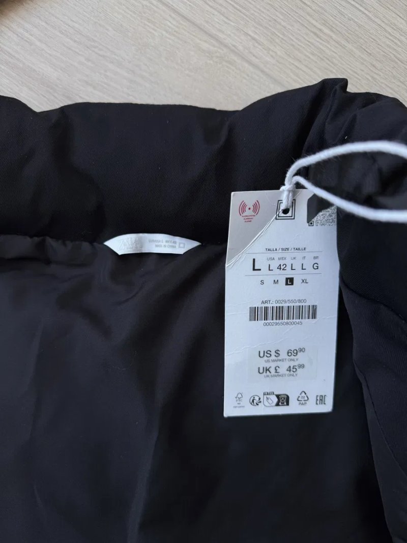Чоловічий Жилет ZARA Оригінал Куртка Ветровка Жилетка на Осінь Мужская Ветровка Черная Чорна Зара — фото 8