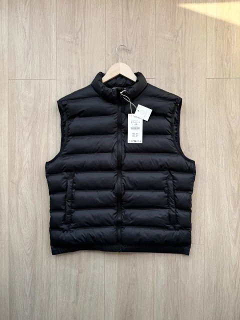 Чоловічий Жилет Zara Padded Vest Оригінал Куртка Ветровка Жилетка Мужская Ветровка Черная Чорна Зара