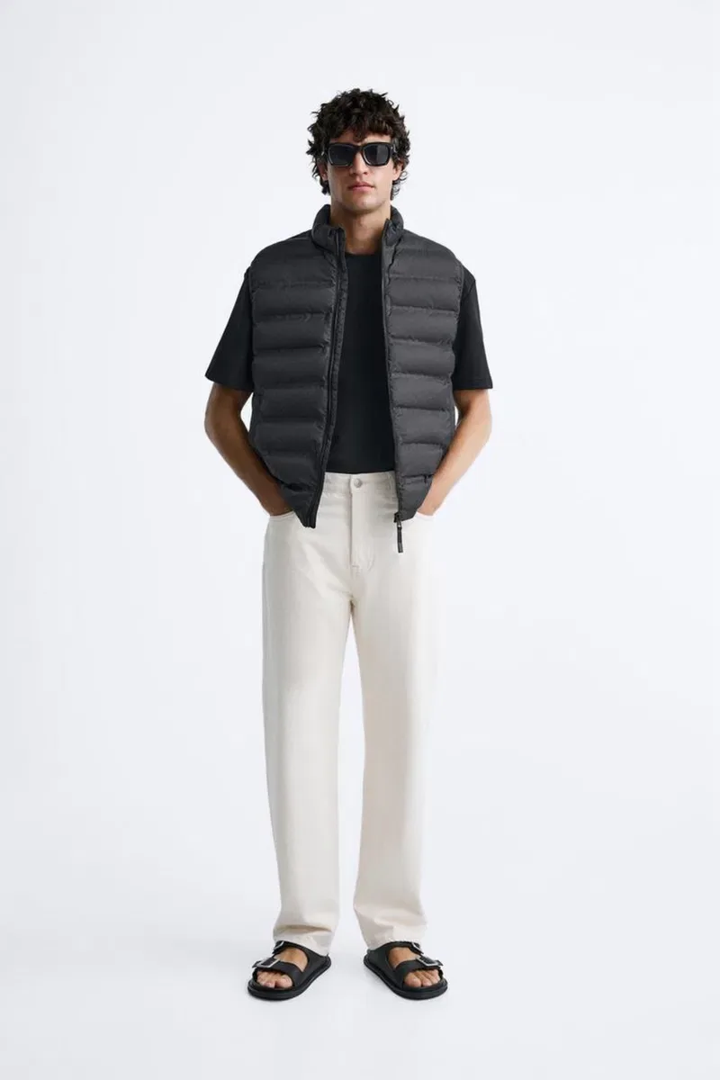 Чоловічий Жилет Zara Padded Vest Оригінал Куртка Ветровка Жилетка Мужская Ветровка Черная Чорна Зара — фото 3