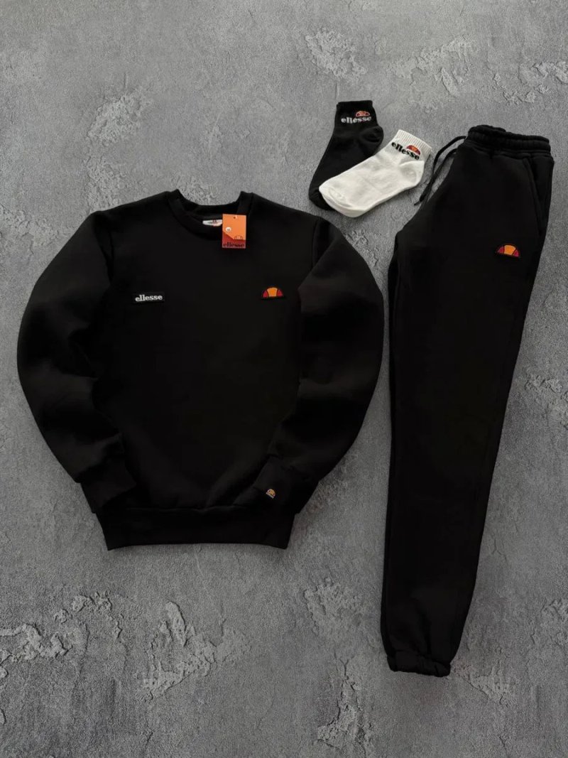 Чоловічий зимній спортивний костюм еліс на флісі Ellesse [XS,S,M,L,XL,XXL] + шкарпетки в подарунок! — фото 2