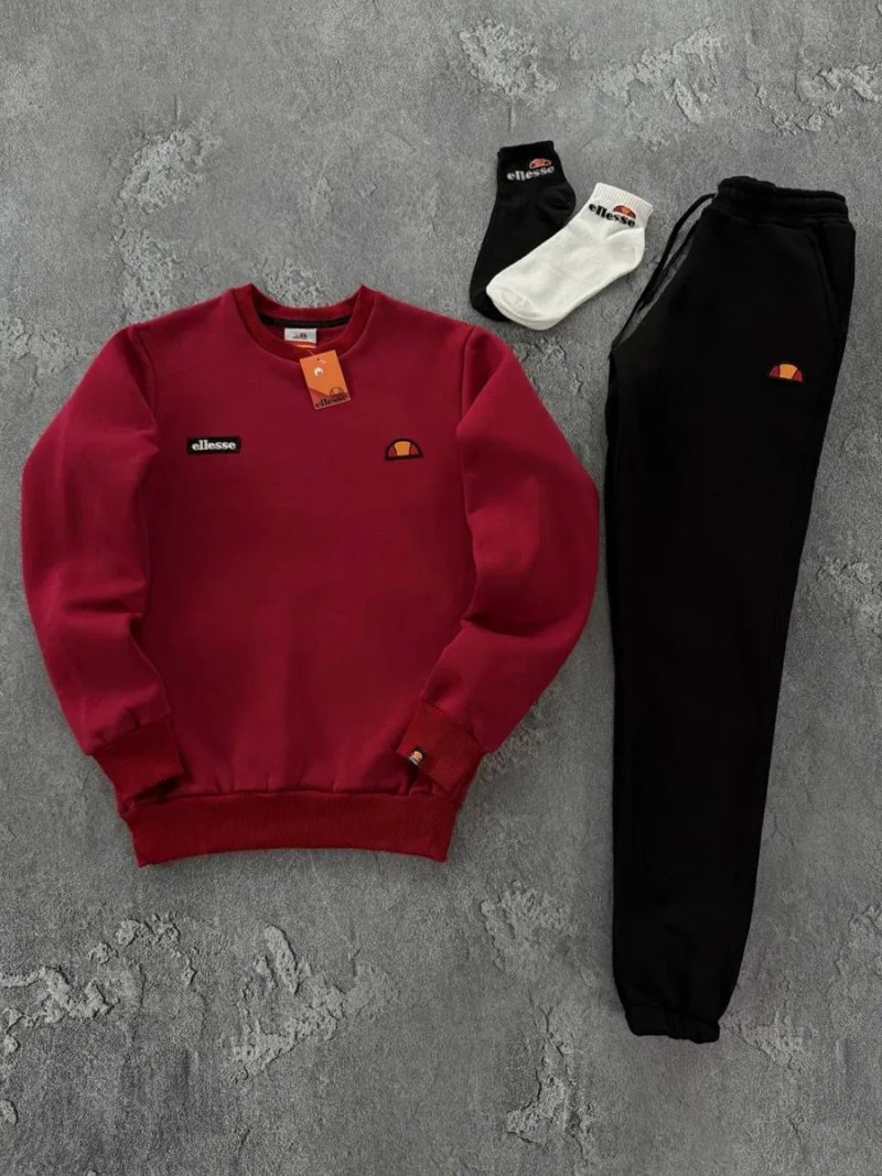 Чоловічий зимній спортивний костюм еліс на флісі Ellesse [XS,S,M,L,XL,XXL] + шкарпетки в подарунок! — фото 3