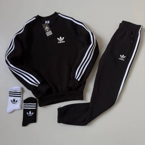 Чоловічий зимовий спортивний костюм адідас Adidas [XS-3XL] + шкарпетки в подарунок!