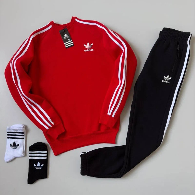 Чоловічий зимовий спортивний костюм адідас Adidas [XS-3XL] + шкарпетки в подарунок! — фото 2